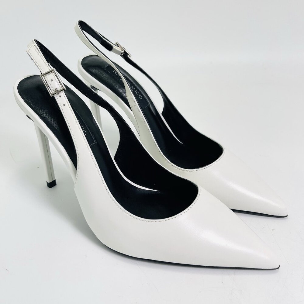 Tony Bianco Asti Slingback Pointed Toe Pump Milk Capretto Size 6